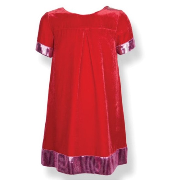Christmas I Love Gorgeous girls 8-9 red & pink velvet Diva dress sequins holiday - Picture 16 of 16